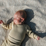Organic Ribbed Essential Bodysuit - Pistachio