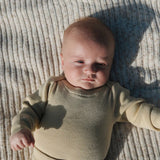 Organic Ribbed Essential Bodysuit - Pistachio