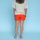 Ladies Terry Shorts - Blocks Rosso