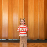 Organic 7-Stripe Long Sleeve Tee - Tomato