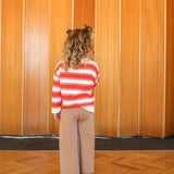 Organic 7-Stripe Long Sleeve Tee - Tomato