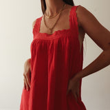 Juno Slip Dress - Red