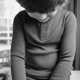 Organic Cotton Modal Long Sleeve Henley - Hojicha
