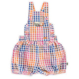 Rainbow Gingham Bubble Frill Romper