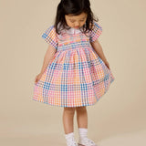Rainbow Gingham Flo Smocked Dress