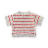 Knitted Terry Stripe Tee - Dune/Rosso