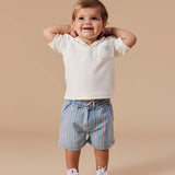 Noah Classic Stripe Denim Shorts - Red/White Stripe