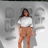 The Etta Short - Gingham Toffee