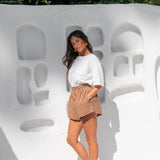 The Etta Short - Gingham Toffee