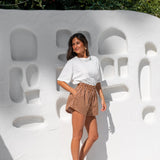 The Etta Short - Gingham Toffee