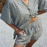 Resort Shorts - Cobalt Check