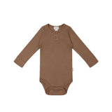 Organic Cotton Modal Long Sleeve Bodysuit - Hojicha