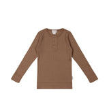 Organic Cotton Modal Long Sleeve Henley - Hojicha