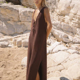Poppy Reversible Maxi Dress - Chocolate