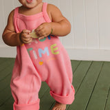 Snack Time Overalls Meringue Pink