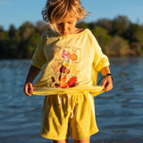 Mini Terry Towelling Shorts in Butter Yellow