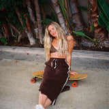 Terry Long Skirt Chocolate