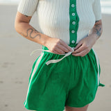 Terry Towelling Shorts - Green