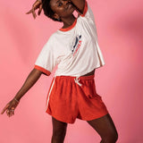 Terry Towelling Shorts - Red