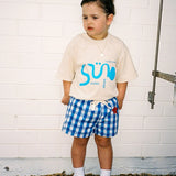 Il Sole Tee - Bone + Blue