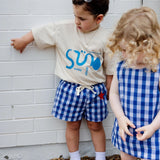 Il Sole Tee - Bone + Blue