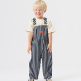 Railroad Stripe Austin Overalls - Indigo