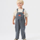 Railroad Stripe Austin Overalls - Indigo