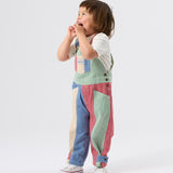 Patchwork Stripe Blake Overalls - Primary