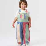 Patchwork Stripe Blake Overalls - Primary