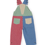 Patchwork Stripe Blake Overalls - Primary