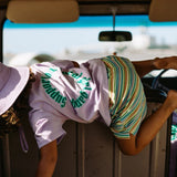 Pine Lime Stripe Terry Shorts- Kids