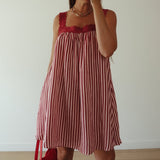 Juno Lace Mini - Pink And White Stripe