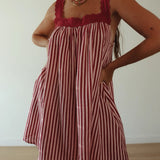 Juno Lace Mini - Pink And White Stripe