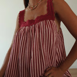 Juno Lace Mini - Pink And White Stripe