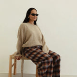 Vali check pant - brown/blue check *pre-order*