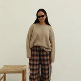 Vali check pant - brown/blue check *pre-order*