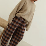 Vali check pant - brown/blue check *pre-order*