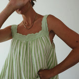 Juno Lace Mini - Green Stripe