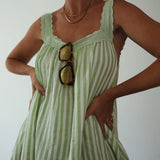 Juno Lace Mini - Green Stripe