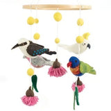 Mobile-Handmade Felted Australian Birds