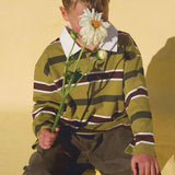 The Rae Rugby Jersey - Avocado Stripe
