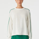 Pippa Long Sleeve - Cream & Palm Green