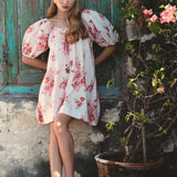 Bloom Tie Mini Dress - Bougainvillea