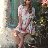 Bloom Tie Mini Dress - Bougainvillea