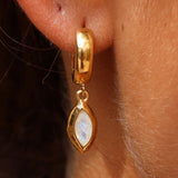 Belle Moonstone Gold Huggies