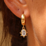 Gia Moonstone Gold Huggies