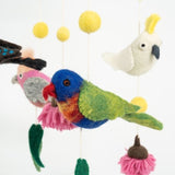 Mobile-Handmade Felted Australian Birds