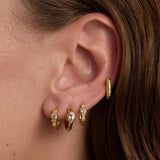 Textured Topaz Gold Huggies