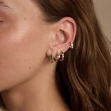 London Blue Topaz Textured Gold Huggies