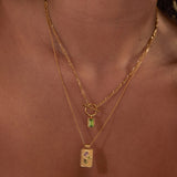 Apatite Gold Toggle Necklace
